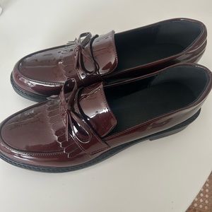 NEW Oxblood Burgundy Patent Leather Tassel Loafers